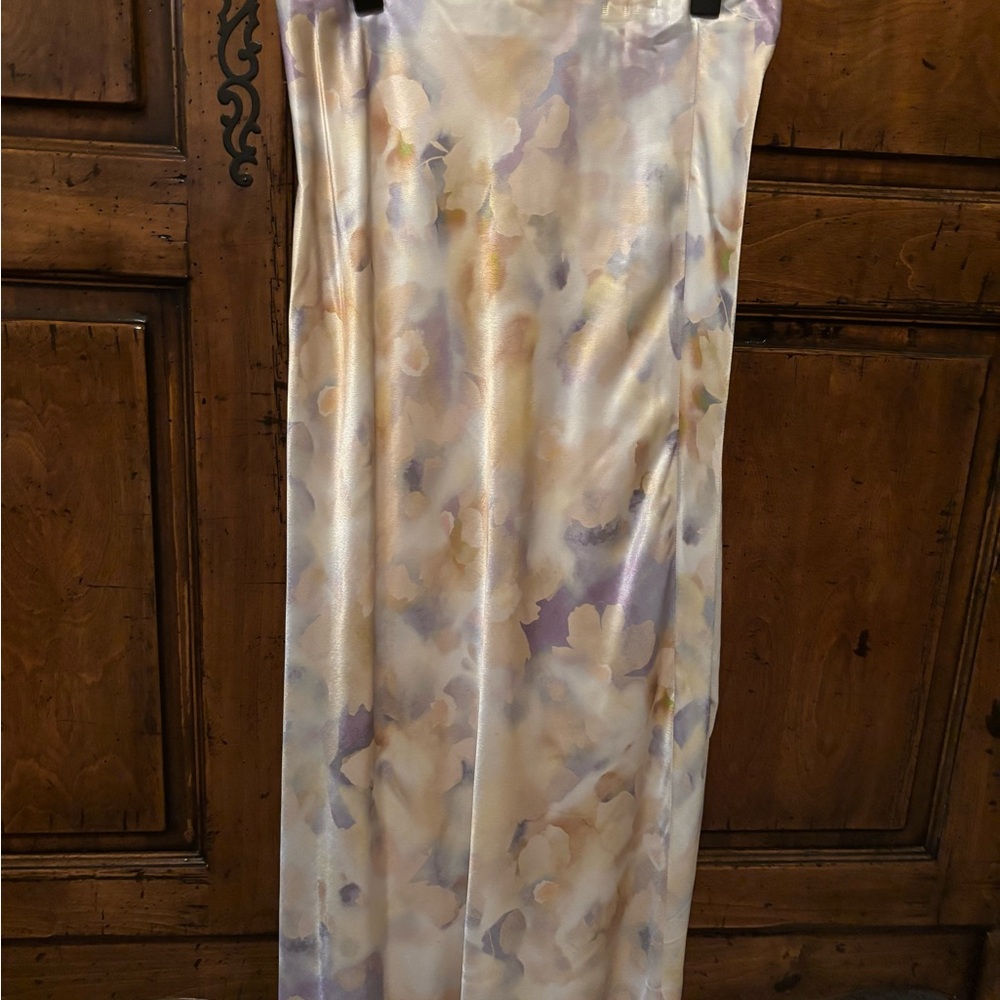 Rails Cream and Purple Midi Skirt